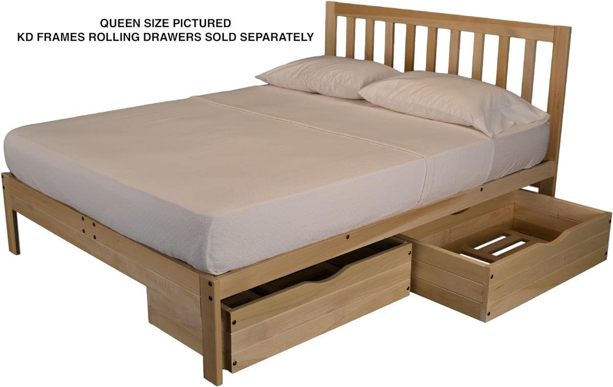 kd frames charleston platform bed - twin bed, side view