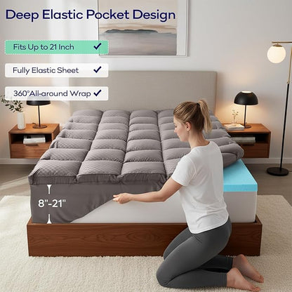 OLANLY Dual-Layer 4 Inch Twin XL Size Memory Foam Mattress Topper - Image 6