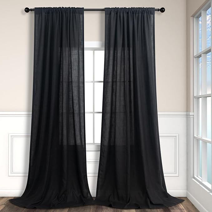 Pitalk 102 Inch Long Curtains Black - Image 9