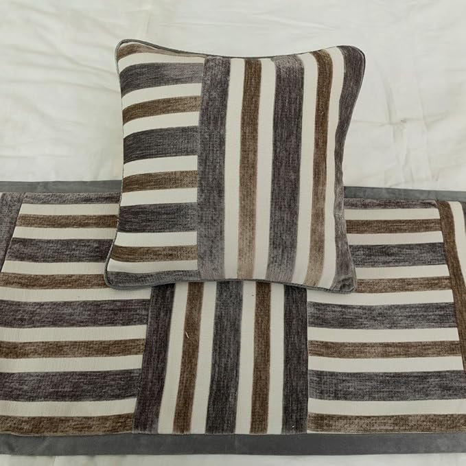 The HomeCentric King/Queen/Twin Beige & Grey Decorative CA King 86"x18" Bed - Image 5