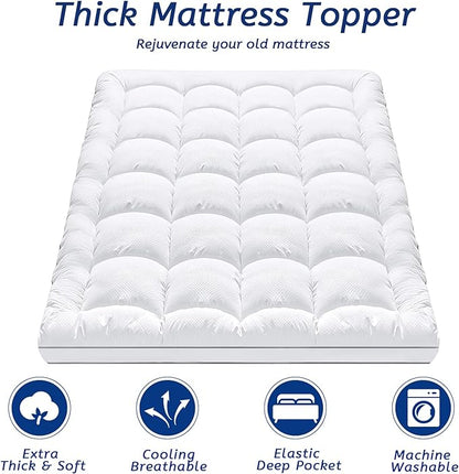 Full Size Mattress Topper for Back Pain, Cooling Extra Thick Mattress Pad Cover - Image 2