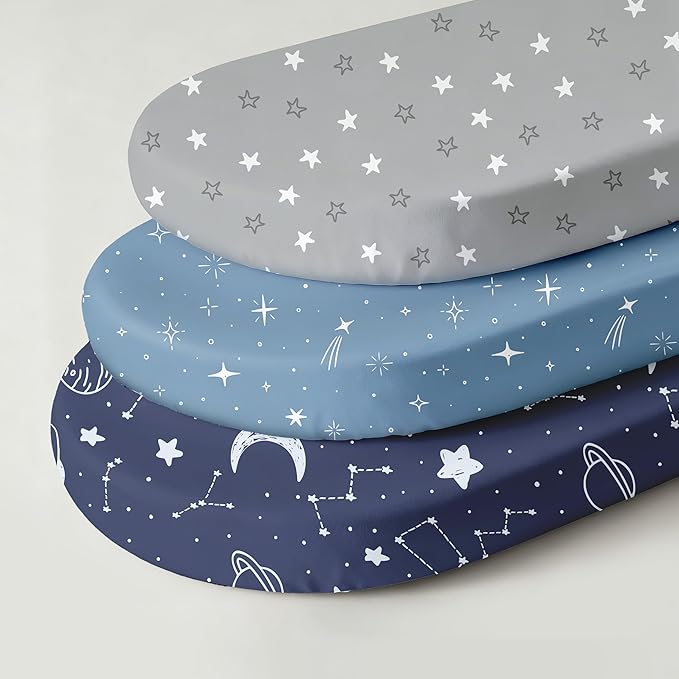 Baby Bassinet Sheets 3 Pack, Fitted Cradle Sheets - Image 6