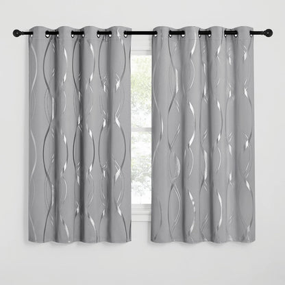 nicetown wave line print blackout curtains 63 inch shown in use