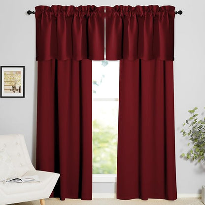 NICETOWN 4 Panels Red Kitchen Valances - Image 8