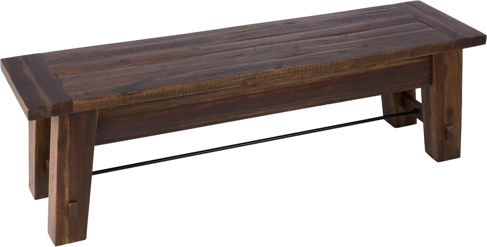 Alaterre Durango Rustic Industrial Solid Wood Entryway Bench, Natural, 60”