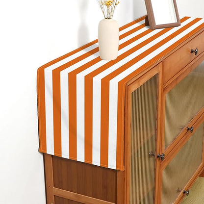Orange and White Cabana Striped Table Runner Margarita Spritz Birthday Party - Image 6