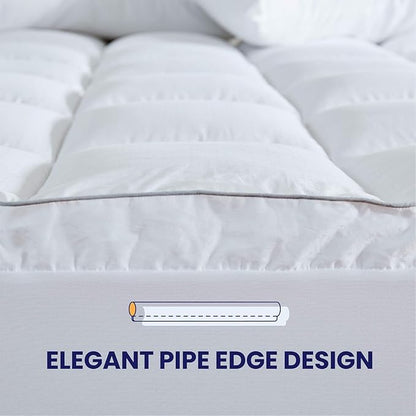 SLEEP ZONE King Size Cotton Mattress Pad, Super Soft Pillow Top Mattress Topper - Image 4