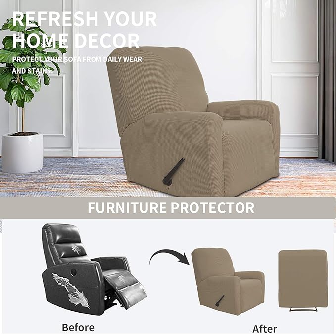 Easy-Going Recliner Stretch Sofa Slipcover Sofa Cover 4-Pieces Furniture - Image 4
