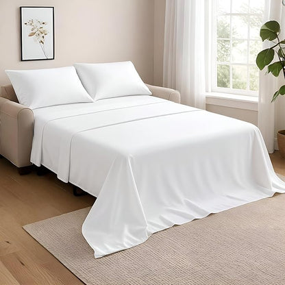 NON Sticky cotton Twin Size Sleeper Sofa Sheets, 4 Piece Egyptian Cotton Bed by Non-StickyCotton