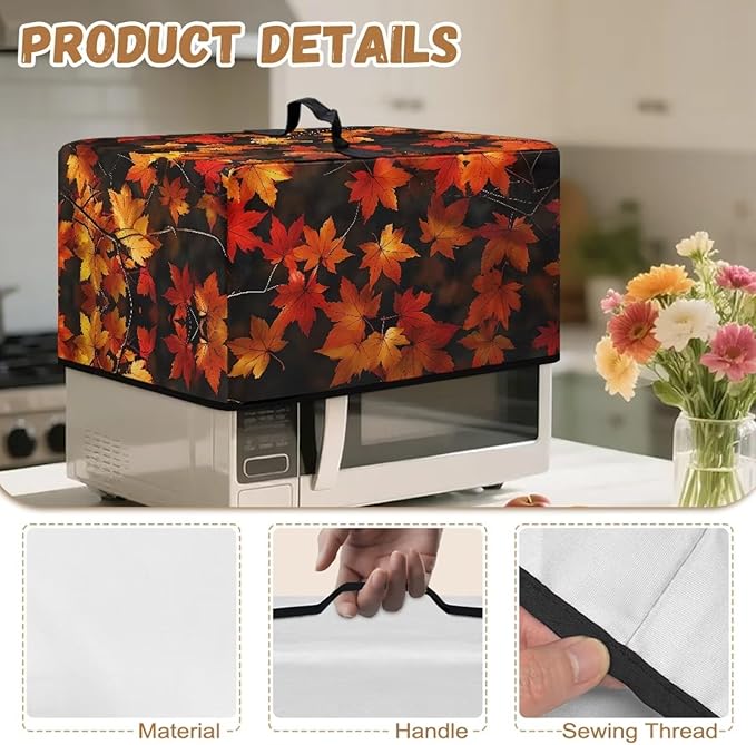 Microwave Oven Cover, Thanksgiving Maple Leaf Dustproof Machine Protector - Image 7