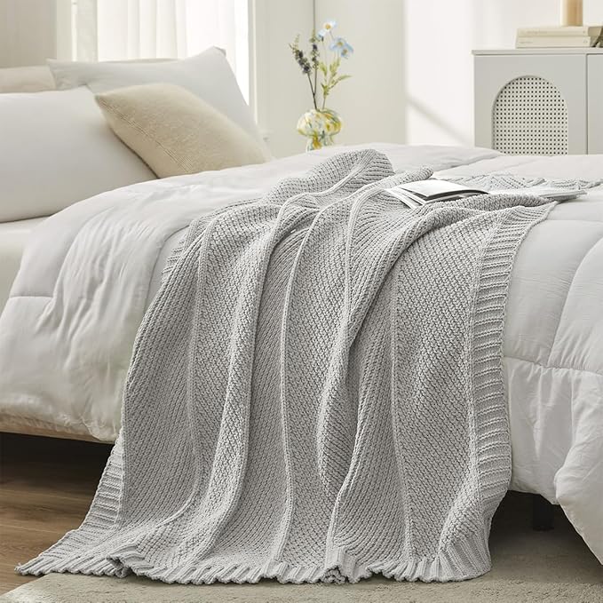 Amélie Home Chevron Chenille Knit Throw Blanket - Image 6