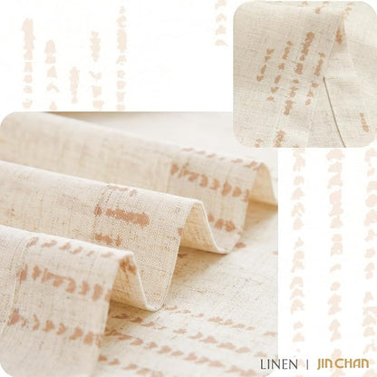 jinchan Boho Kitchen Curtains Linen Tier Curtains 36 Inches Bohemian Cafe Small - Image 7