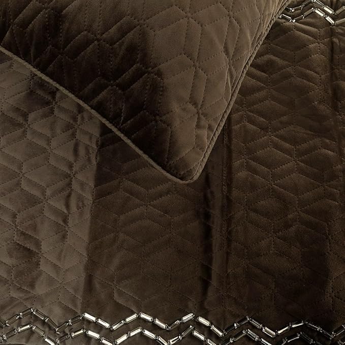 The HomeCentric King Queen Twin Brown Designer Twin 53"x18" Bed Runner - Image 3