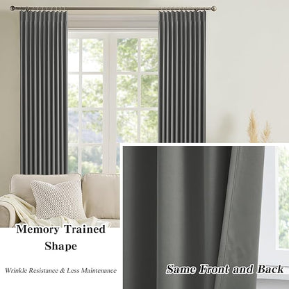 KEQIAOSUOCAI 94 Inch Pinch Pleat Living Room Curtains & Drapes 2 Set, Thermal - Image 6