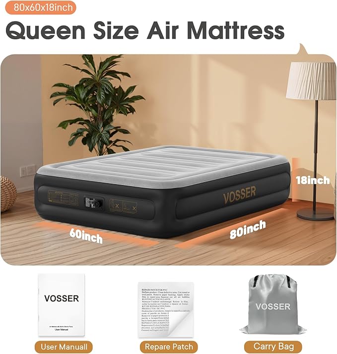Air Mattress Queen with Built in Pump, Thicker Blow up Mattress Leak-Proof - Image 6