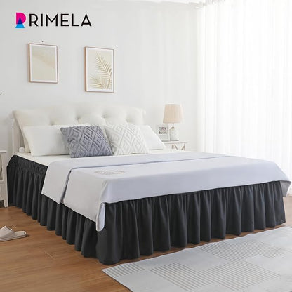RIMELA Black Bed Skirt King Size 25 Inch Drop, Elastic Bed Skirting - Image 9