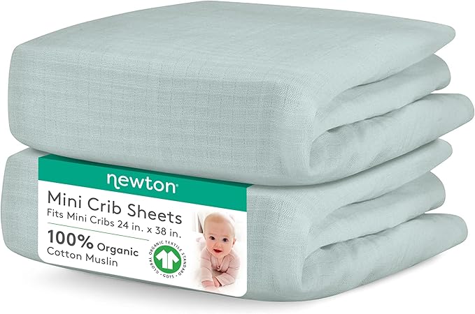 Newton Baby Fitted Mini Crib Sheets | Organic Muslin Cotton, Breathable & Soft by newton