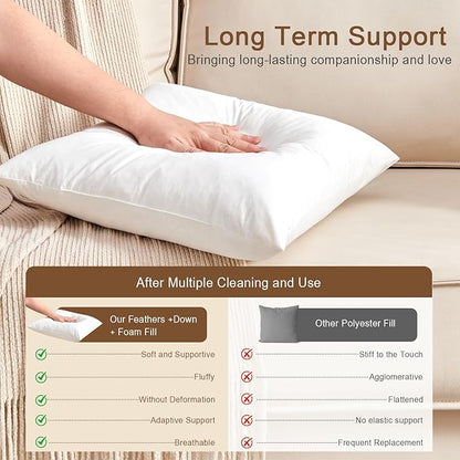 Organic Feather Down Throw Pillow Inserts - Image 5