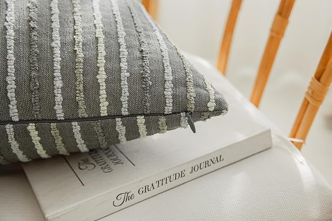Set of 2 Striped Boho Multicolor Candlewick Throw Pillow Covers - Image 5
