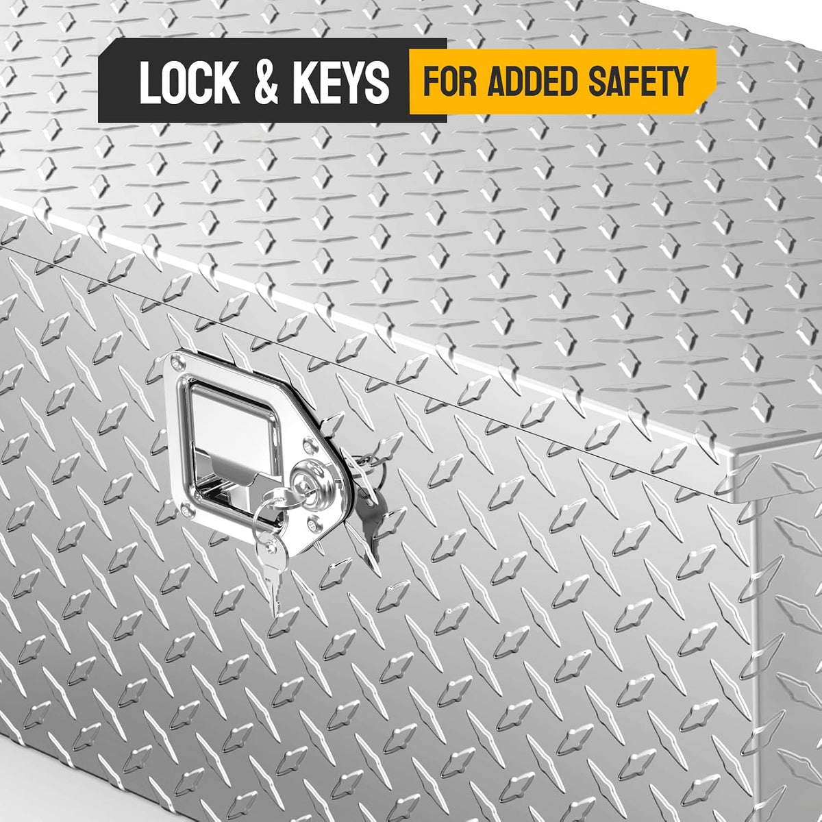 tuffiom 39" aluminum trailer tongue box, heavy duty, close-up detail