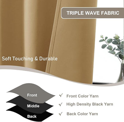 Gwine 24 Inch Length Kitchen Curtains Sets, Light Filtering Half Window Short - Image 4