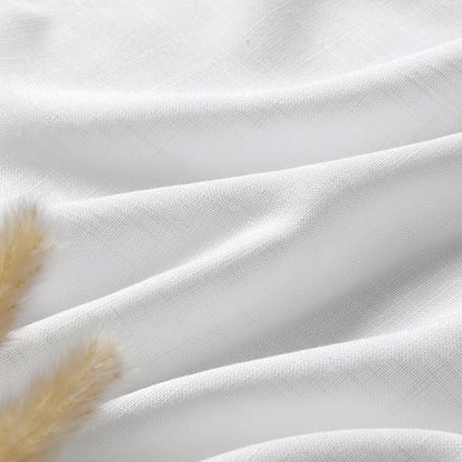 White Semi Sheer Linen Curtains 92 inch Length - Image 6
