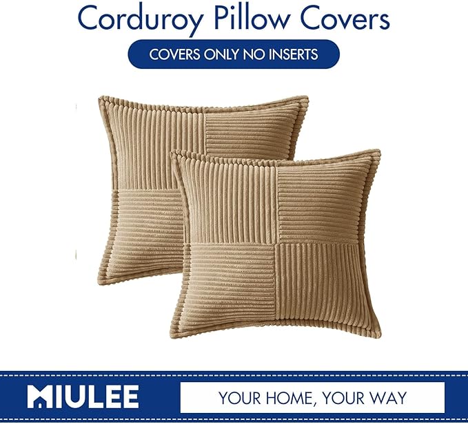 MIULEE Decorative Euro Sham Throw Pillow Covers - Image 2