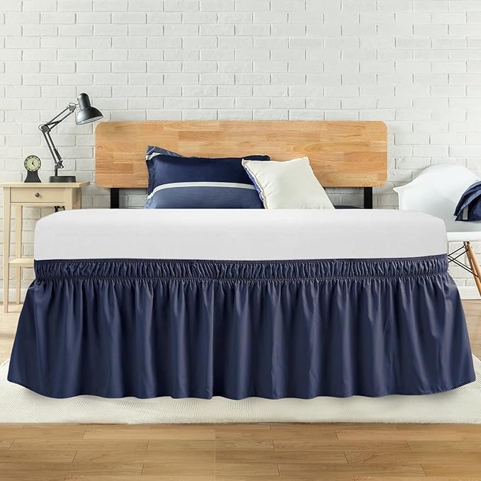 Twin Bed Skirt, Elastic Wrap Around Bed Skirt Twin Size, Bed Skirts by ANARACHON
