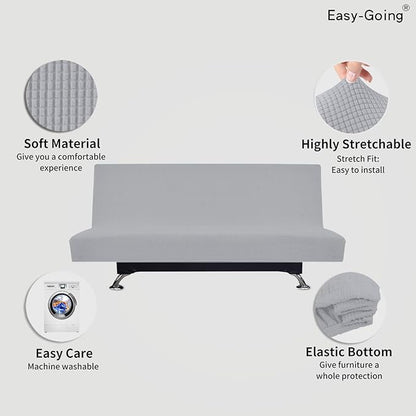 Easy-Going Stretch Futon Slipcover Armless Futon Bed Cover Furniture Protector - Image 3