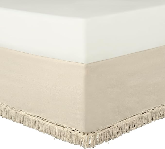 Lush Decor Boho Fringe 15-Inch Tailored Drop Easy Fit Bedskirt - Image 6