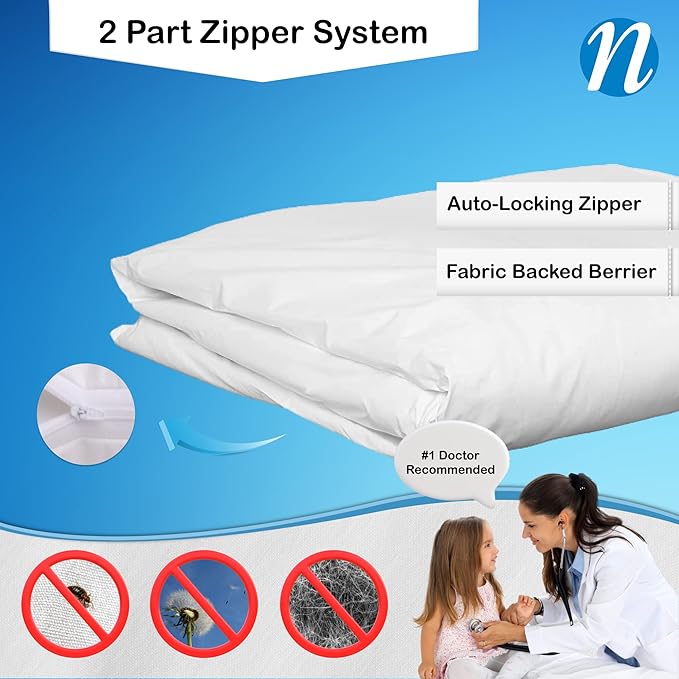 National Allergy Premium 100% Cotton Duvet Comforter Protector - Image 2