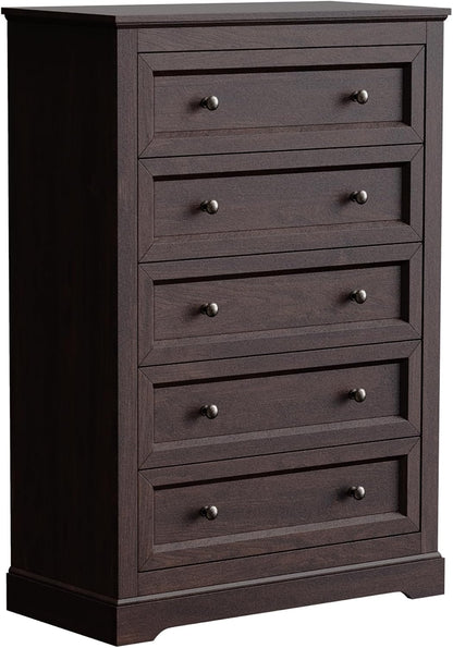 louvixa farmhouse dresser 5 drawer, bedroom chest of, close-up detail