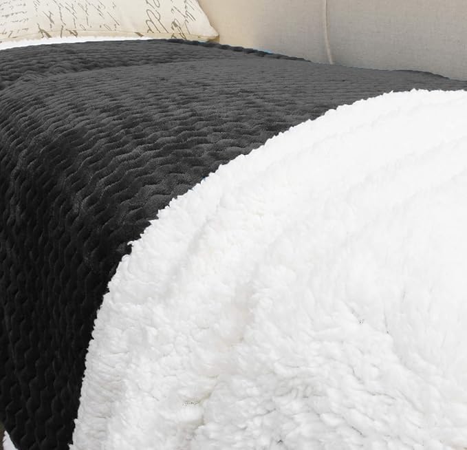 Catalonia Sherpa Throws Blanket, Super Soft Comfy Fluffy Fuzzy Fleece Plush - Image 5