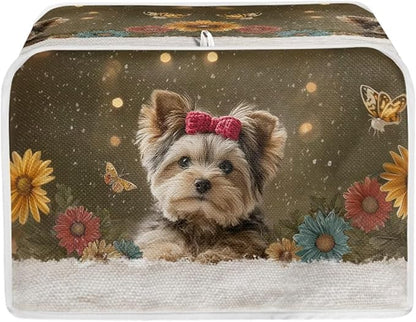 Yorkshire Terrier Printed Toaster Oven Cover 2 Slice Daisy Printed Bread Maker by Baxinh