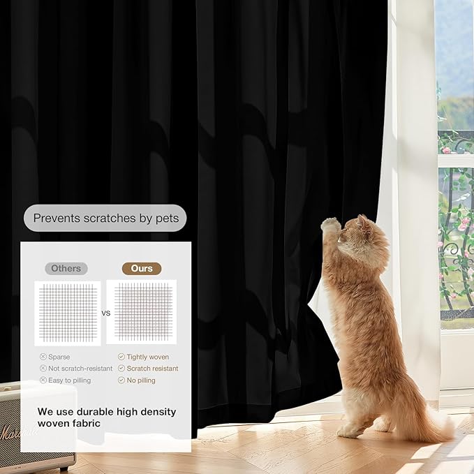 Anmao Non-See-Through Black Privacy Curtains - Image 4