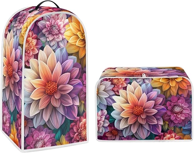 Bright Blossoms Dust Cover for Coffee Maker Boho Mandala Floral Kitchen Blender by Pointodoor