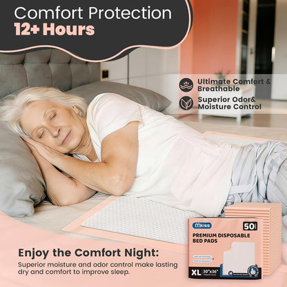 mkiss bed pads with adhesive strip 30"x36", thick, package contents