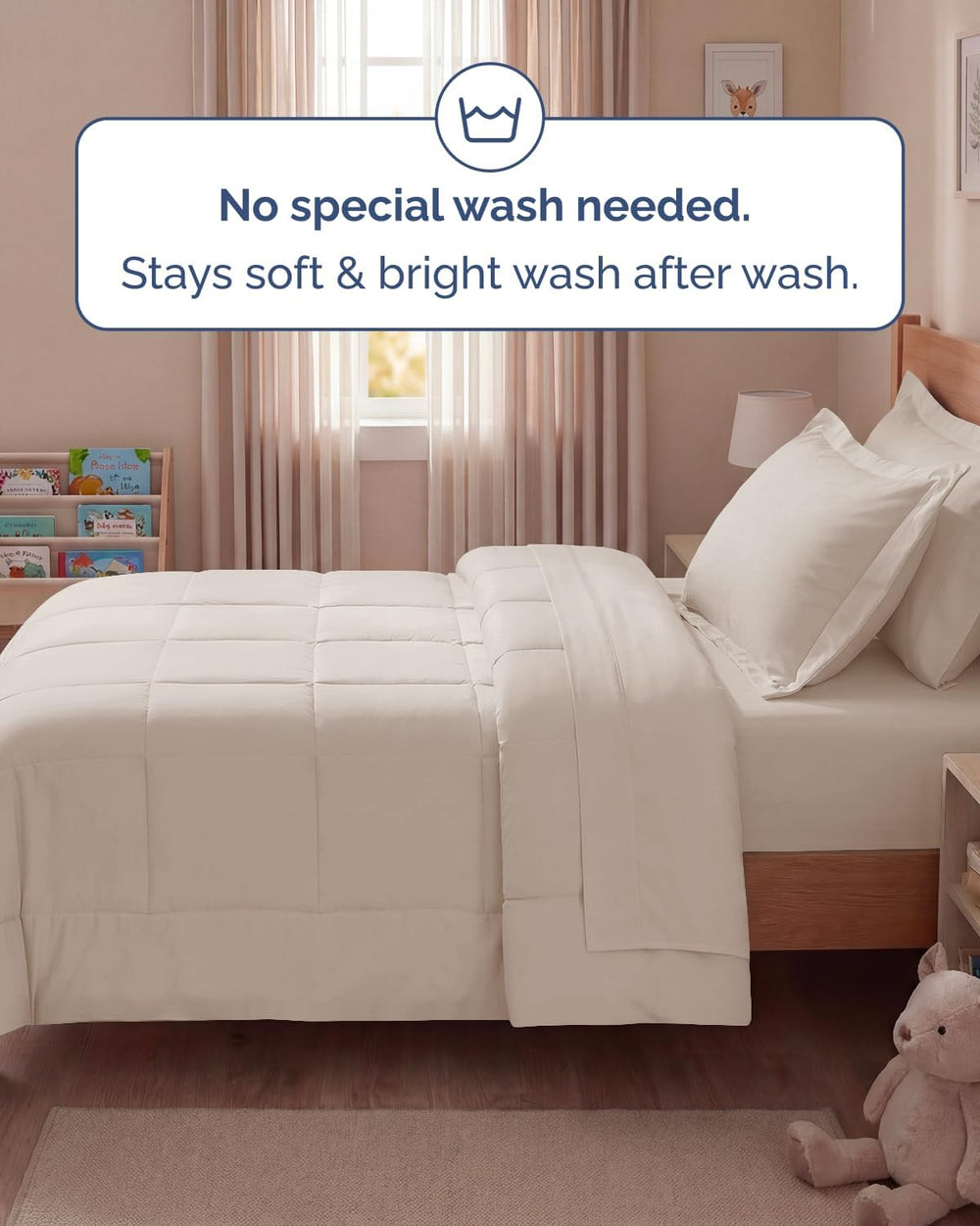 Twin Comforter Set - 5 Piece Bed in a Bag Twin Size Bed Set, Soft - Wheat