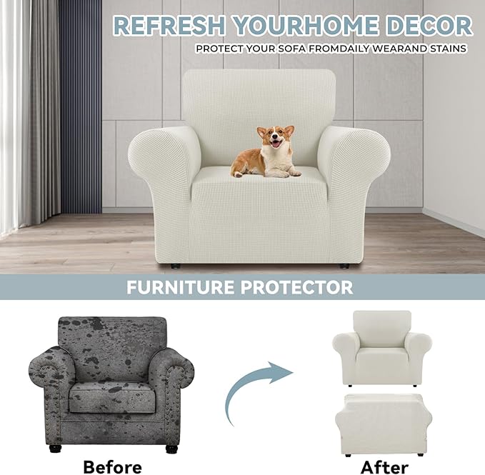 LURKA Stretch Chair Sofa Slipcovers 1 Piece Couch Covers - Image 3
