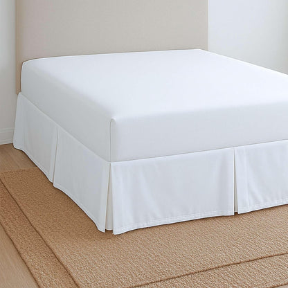 pleated bed skirt full size, easy fit with, front angle view
