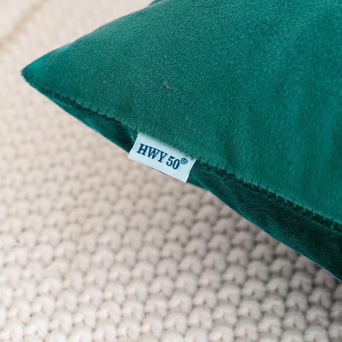 HWY 50 Teal Velvet Throw Pillow Covers 22x22 Inch - Image 3