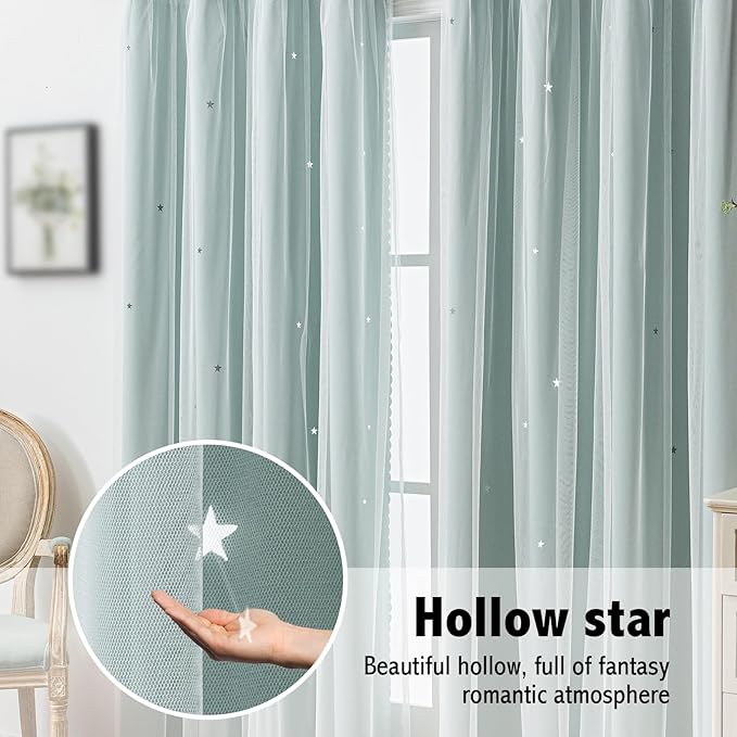 indistar Star Cutout Kids Window Blackout Curtains - Image 6