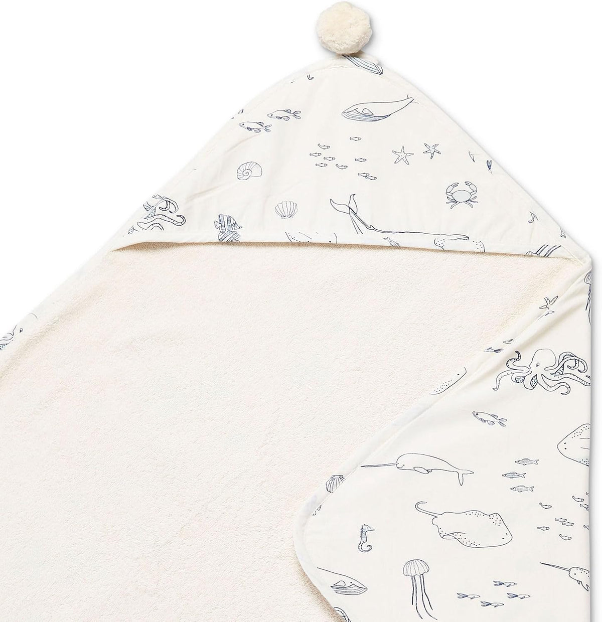 pehr hooded towel, life aquatic, french terry, 30", main product view