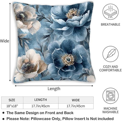 Throw Pillow Covers 18x18 Set of 2, Decorative Square Pillowcases - Image 3