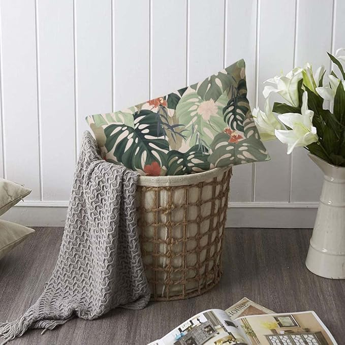 TKS MITLAN Hibiscus Flowers Pillow Covers 12 x 20 Inch Tropical Plants - Image 6