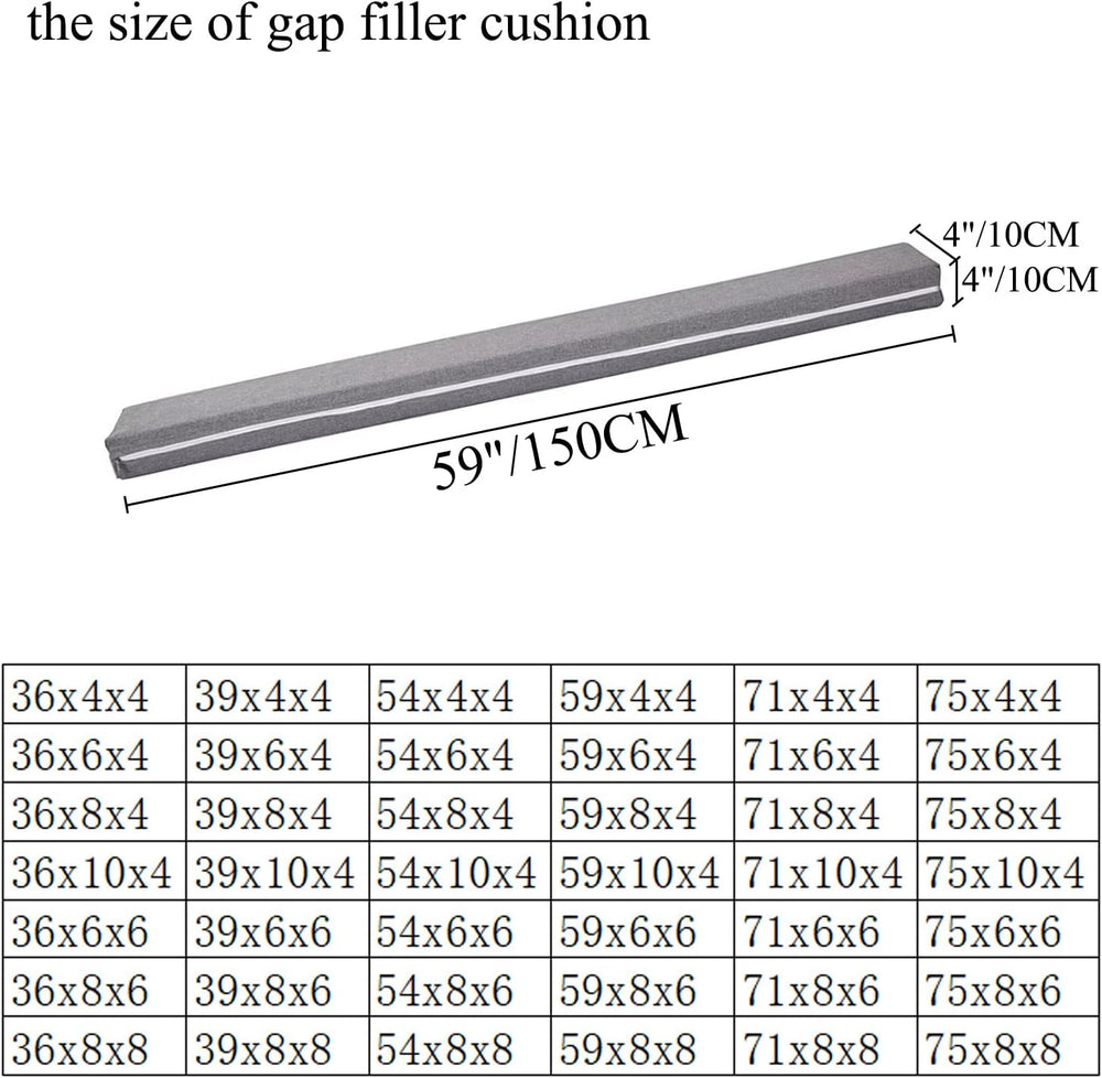 SAMTY Bed Gap Filler for headboard Space Gap Filler Bolster Stopper 59x4x4