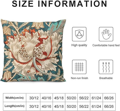 William Morris Floral Original Throw Pillow Covers Boho Chic Retro Floral Cozy - Image 2