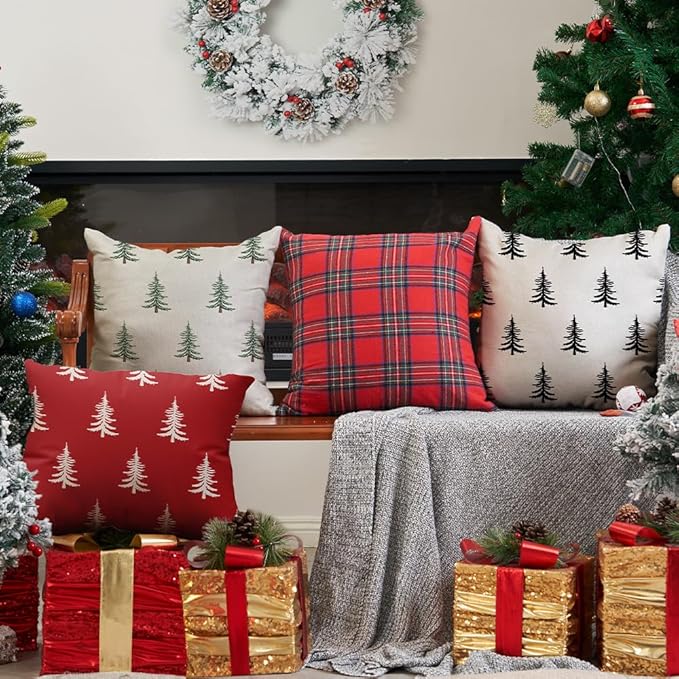 DFXSZ Christmas Pillow Covers 20x20 inch Set of 2 Christmas Tree Decorative - Image 5