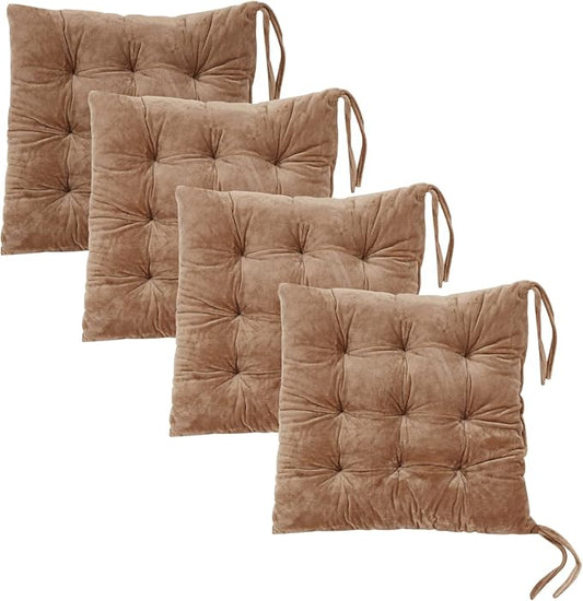 Set of 4 Square Chair Pads Indoor Seat Cushions Pillows by MissSoul