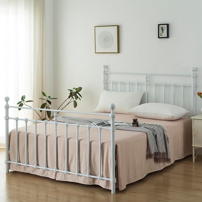Queen Bed Skirt, Pleated Waffle Weave Bed Skirt - Image 5